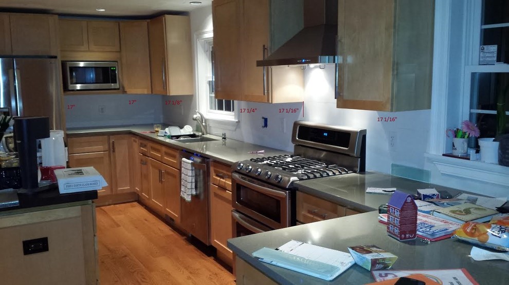 Glass Backsplash install Dilemma Uneven Countertop