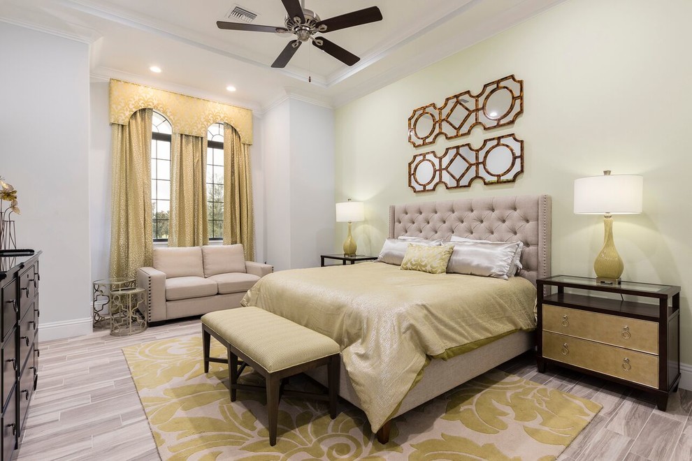 Transitional bedroom in Orlando.