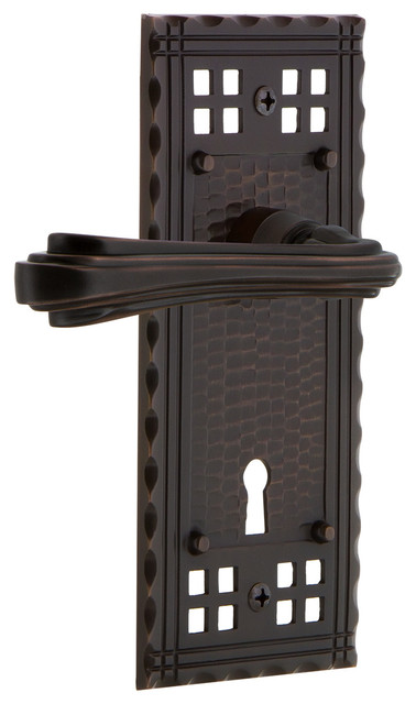 Nostalgic Warehouse Craftsman Plate Single Dummy Parlor Lever in Timeless Bronze