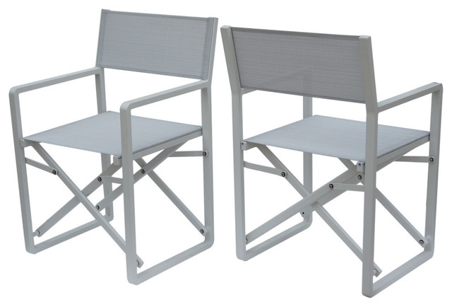 Gdf Studio Finn Indoor Mesh And Aluminum Director Chairs Set Of 2 Gdf Studio Finn Indoor Mesh And Aluminum Director Chairs Set Of 2 Contemporary Outdoor Folding By Gdfstudio
