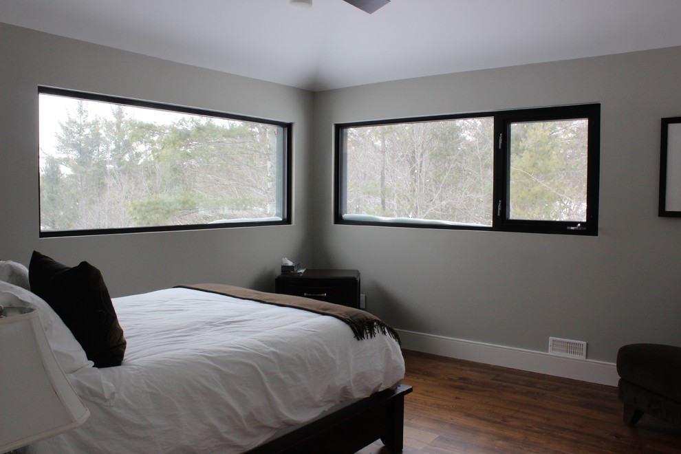 Photo of a contemporary bedroom in Toronto.
