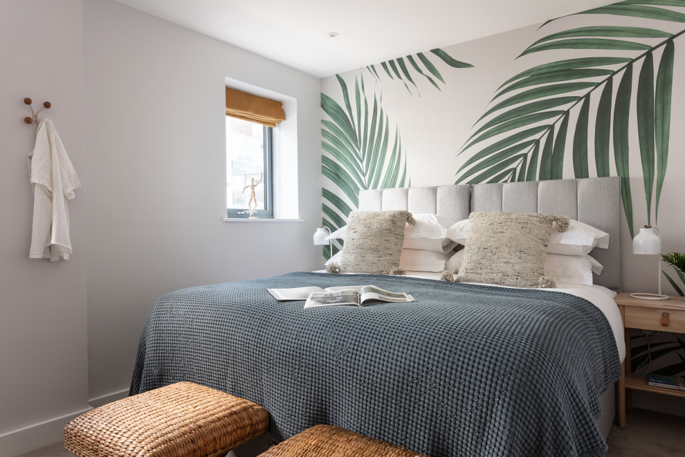 Photo of a beach style bedroom in Cornwall.