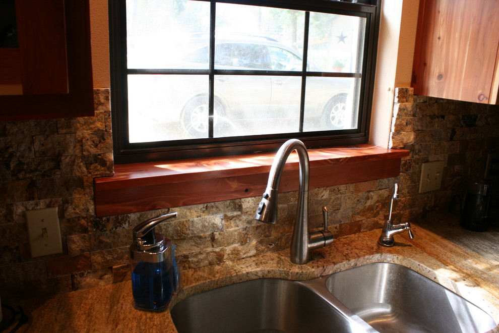Inspiration for a rustic kitchen remodel in Austin