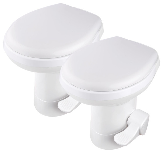 Gravity Flush Toilet RV Toilet Foot Pedal 20" Seating Height Motorhome