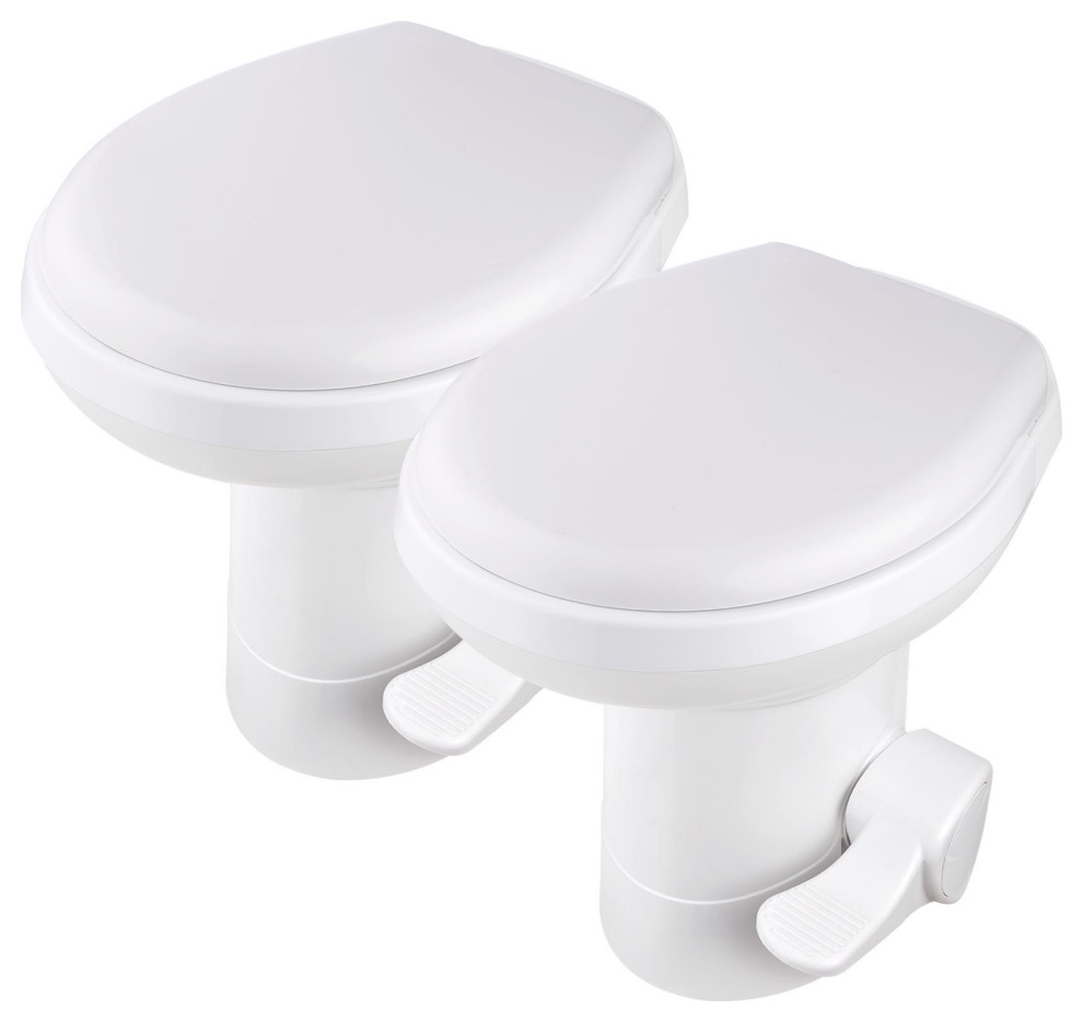Gravity Flush Toilet RV Toilet Foot Pedal 20" Seating Height Motorhome