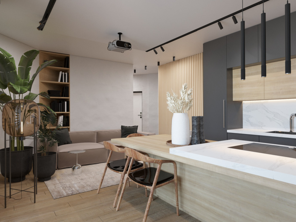 Современный интерьер двухуровневой квартиры 2