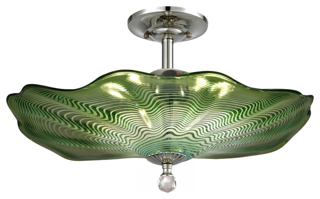 Waterfront Hand Blown Art Glass Semi Flush Mount 20 D Waterfront Hand Blown Art Glass Semi Flush Mount