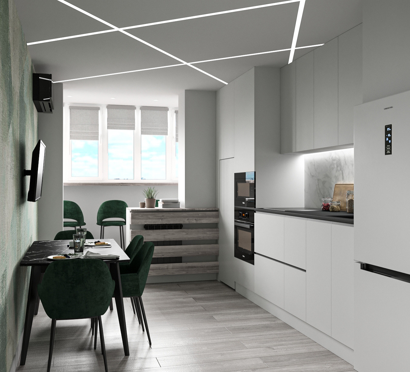 Минималистичная квартира с перетекающими гармоничными пространствами.