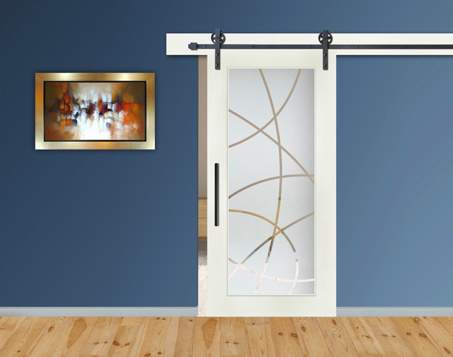 Modern 1 Lite Sliding Barn Door With Frosted Glass Insert Hardware Transitional Interior Doors By Us - Sliding Barn Doors With Glass Inserts Modern 1 Lite Sliding Barn Door With Frosted Glass Insert Hardware Transitional Interior Doors By Us - Sliding Barn Doors With Glass Inserts