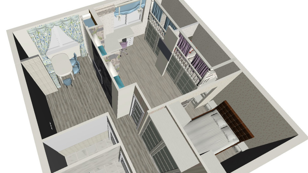 Однокомнатная кв.для семьи из 4х человек.