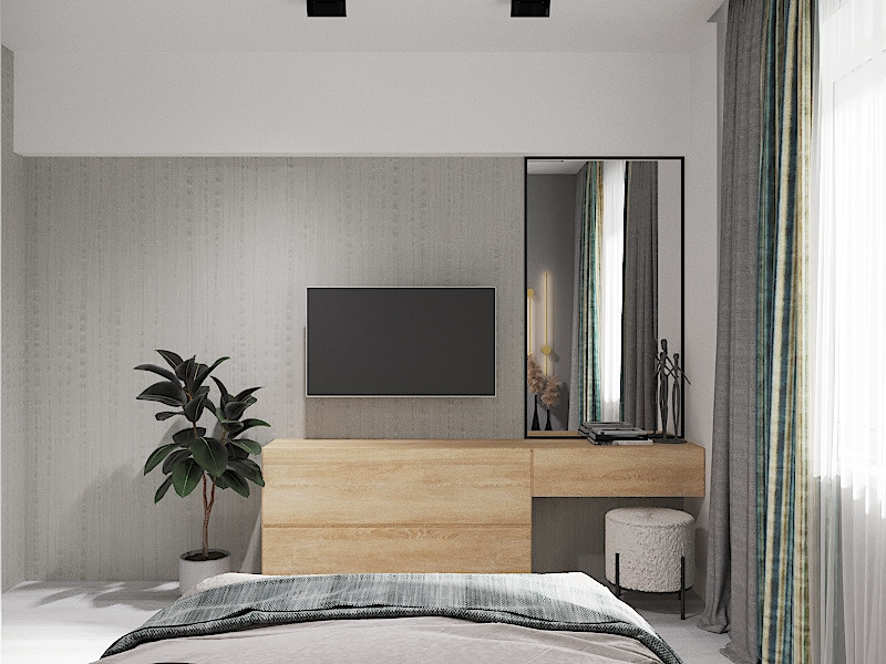 Трекомнатная квартира в серых тонах