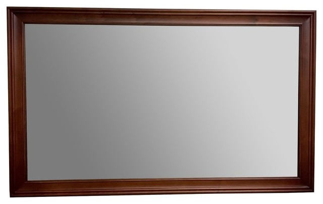 Ronbow Transitional Solid Wood Framed, Wooden Framed Mirror For Bathroom