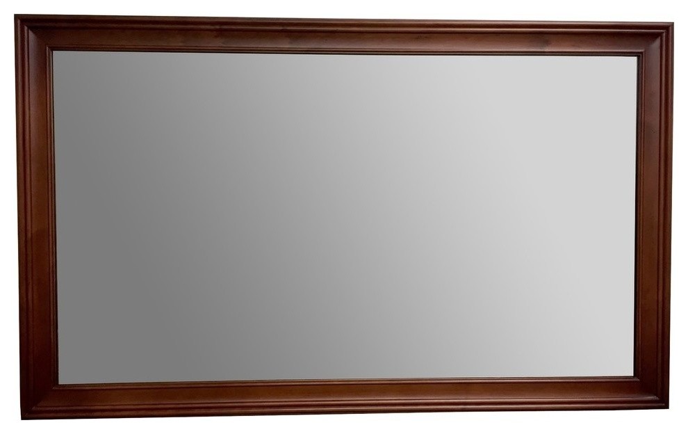 Ronbow Transitional Solid Wood Framed Bathroom Mirror, Colonial Cherry