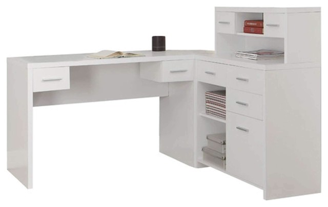 Computer Desk White Left Or Right Facing Corner Contemporary
