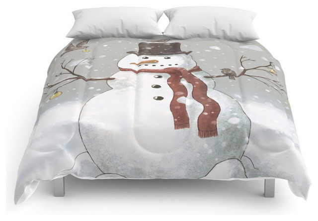 Christmas Snowman Comforter Contemporary Comforters And