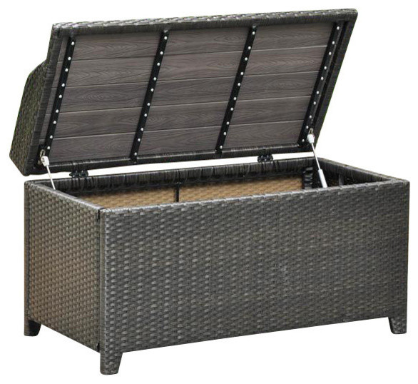 International Caravan Barcelona Patio Storage Bench In Antique