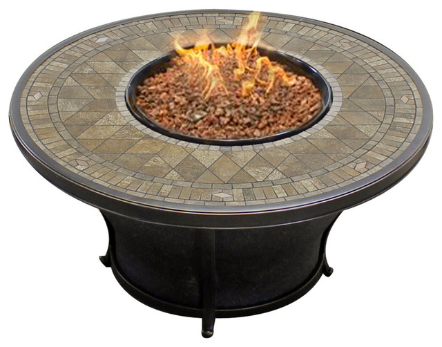 Balm 48 Inch Round Porcelain Top Gas Fire Pit Table Balm 48 Inch Round Porcelain Top Gas Fire Pit Table