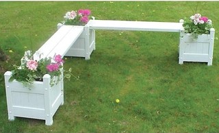 dura-trel outdoor square plastic corner planter bench seat