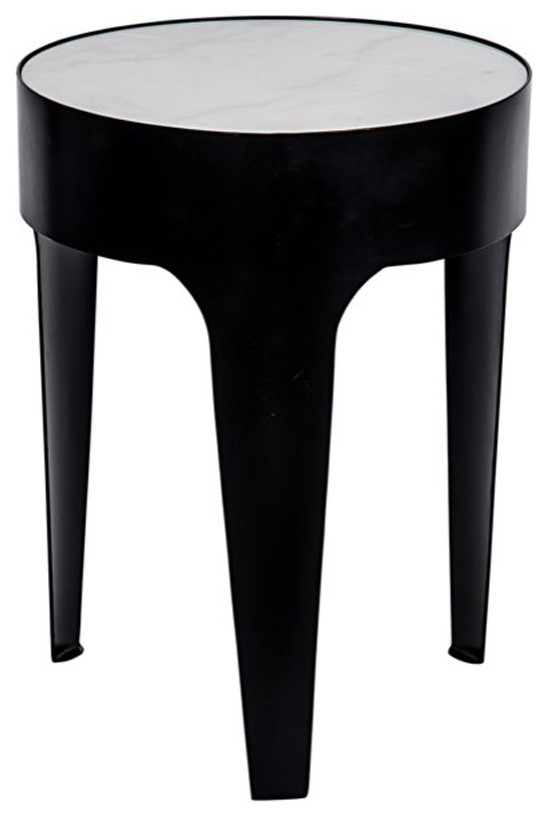 NOIR Furniture Cylinder Side Table, Black Metal, Small GTAB693MTB