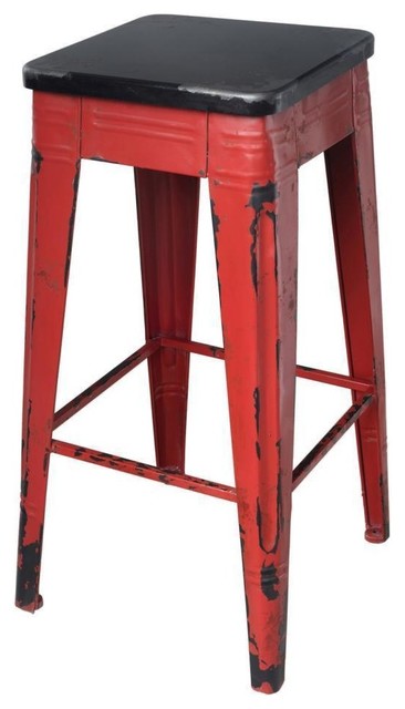 rustic metal stool