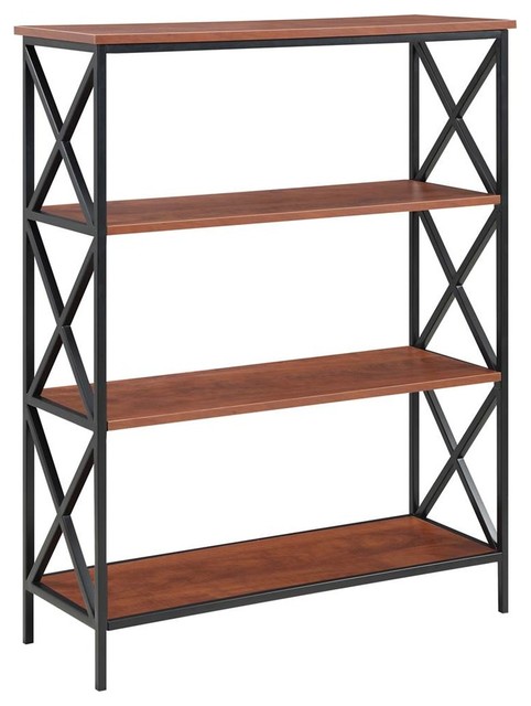 4-Tier Bookcase in Black and Cherry