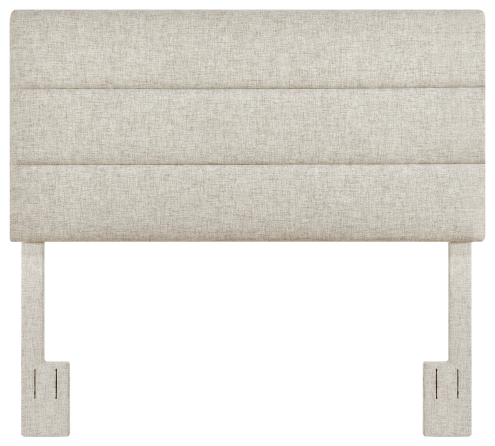 Horizontally Channeled, Adjustable Full or Queen Headboard, Doe Beige