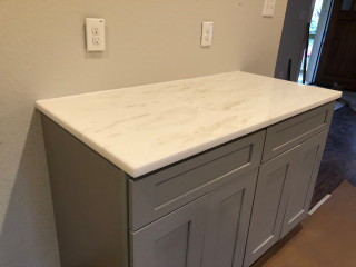 Rhino White Marble Kitchen Countertops in McKinney, TX – Granite Republic