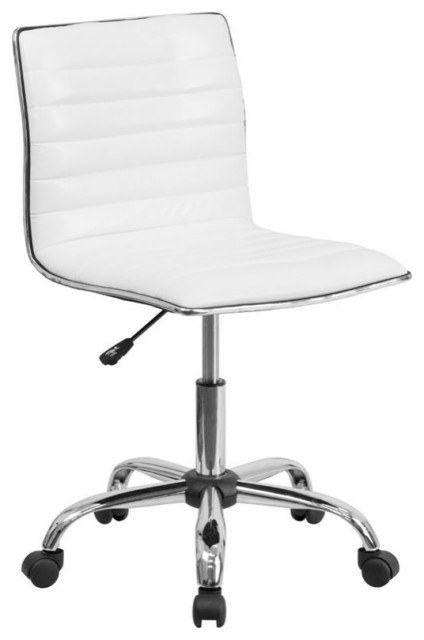 White Ribbed Task Chair DS-512B-WH-GG