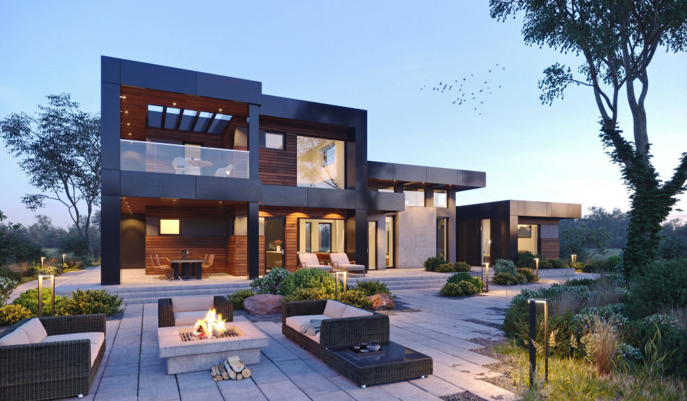 Проект с плоской кровлей 522 м2