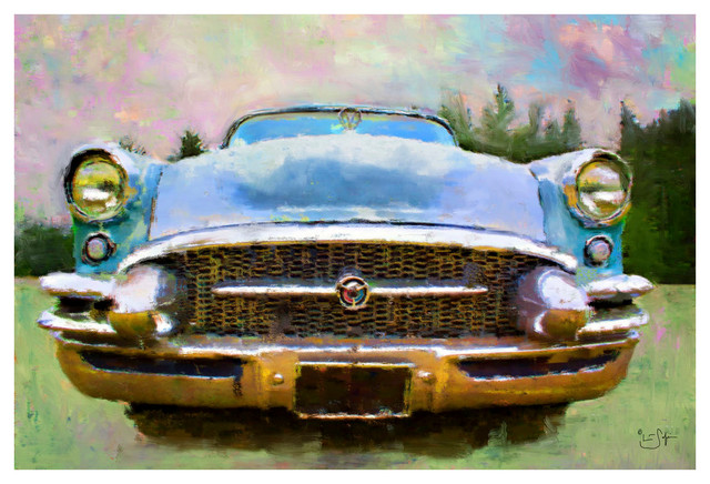 Lisa Sofia Robinson "Pastel Classic Car" Painting Art Print, 30"x45"