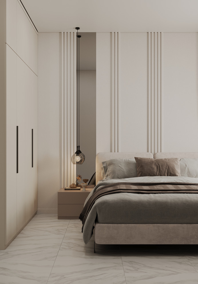 Спальня в квартире 61 кв м для динамичной семьи