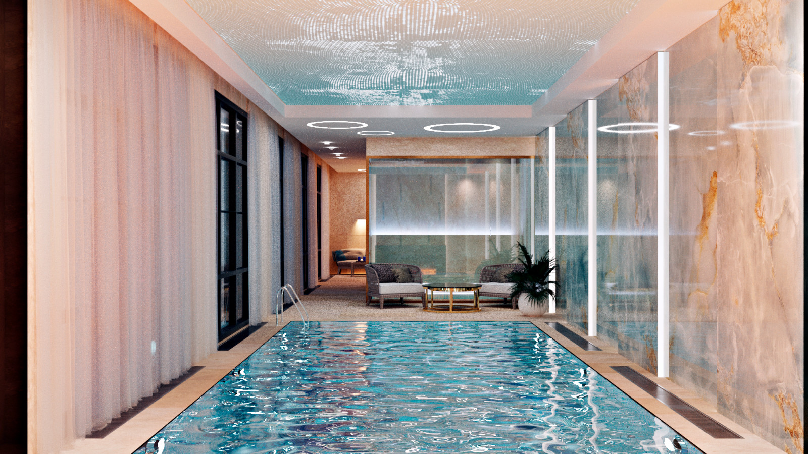 Ландшафтный проект участка с зоной барбекю и банным комплексом..