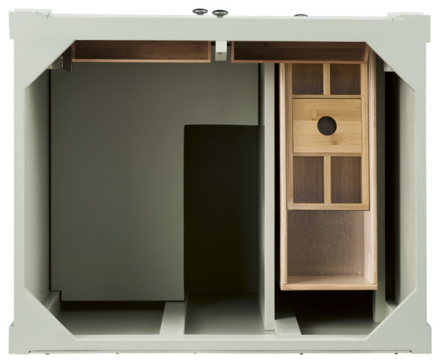 30" Transitional Sage Green Freestanding Single Sink Bathroom Vanity - Transitional - Bathroom ...