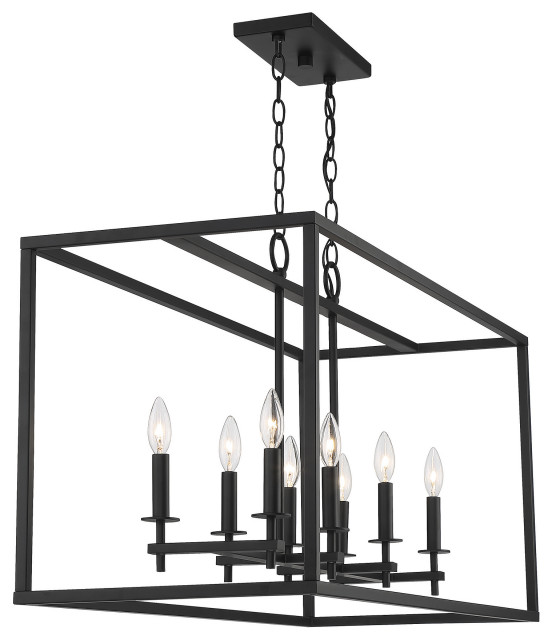 Savoy House Meridian 8Light Linear Chandelier M7020MBK, Matte Black