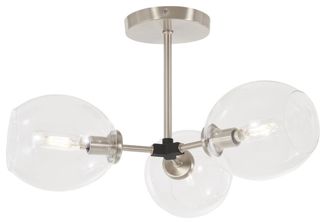 George Kovacs Nexpo 3 Light Semi Flush P1363 619 Brushed Nickel W