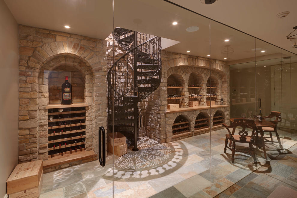 Traditional wine cellar in Detroit.