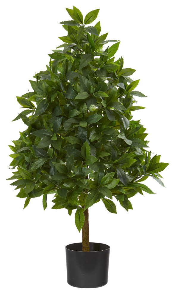 3' Sweet Bay Cone Topiary Artificial Tree Modern Artificial Plants