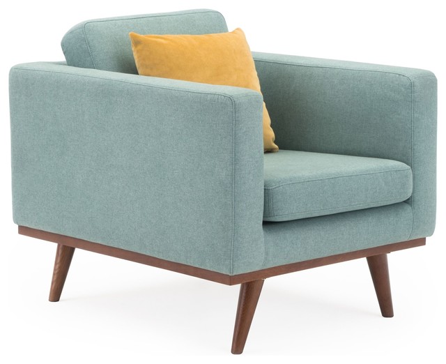 James Mid-Century Modern Club Chair, Pigeon Blue