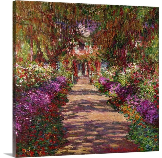 A Pathway In Monets Garden Giverny 1902 Wrapped Canvas Art Print
