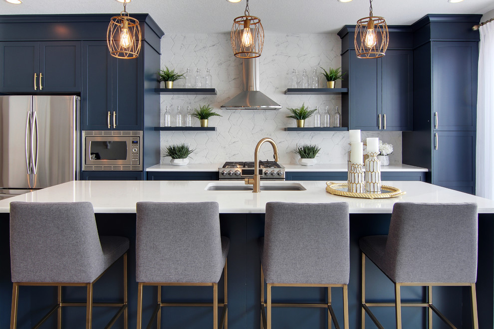 Inspiration for a transitional kitchen remodel in Calgary