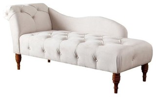 Abbyson Living Charlotte Tufted Velvet Chaise Lounge, Ivory - Indoor ... Abbyson Living Charlotte Tufted Velvet Chaise Lounge, Ivory - Indoor ...