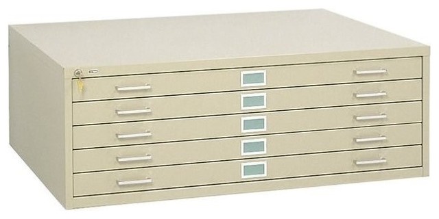Safco 5 Drawer Metal Flat Files Cabinet for 36" x 48" Files in Tropic Sand