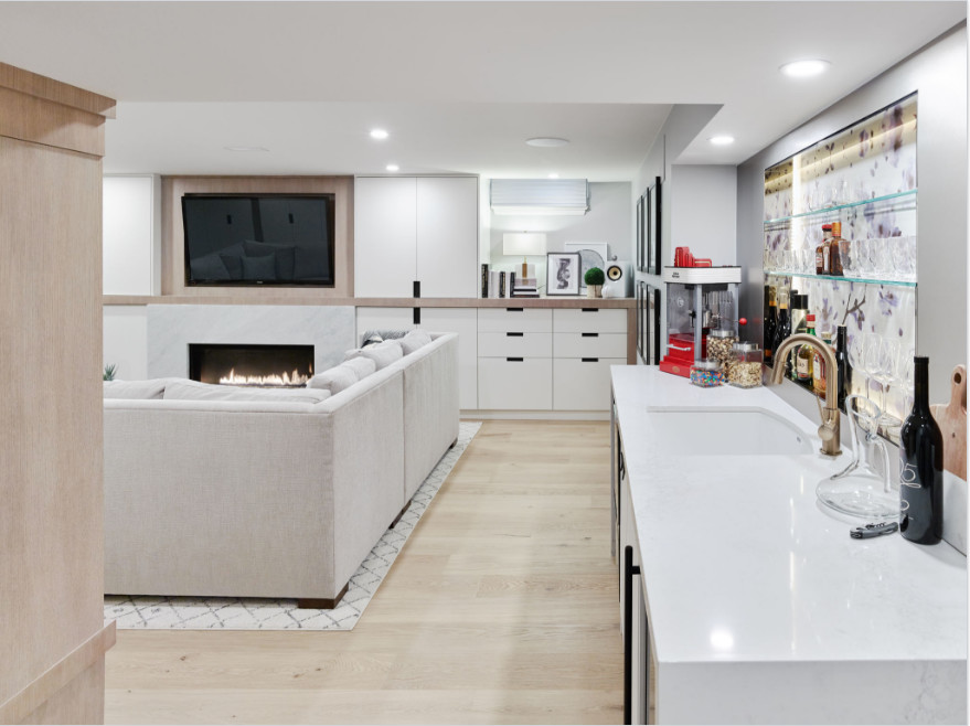 Inspiration for a transitional basement remodel in Toronto