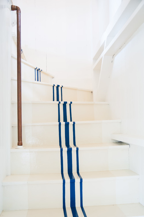 staircase with painted stripes