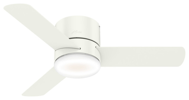 Hunter 59452 44 Ceiling Fan Minimus Fresh White Transitional Flush Mount Ceiling Lighting By Lightsonline Houzz