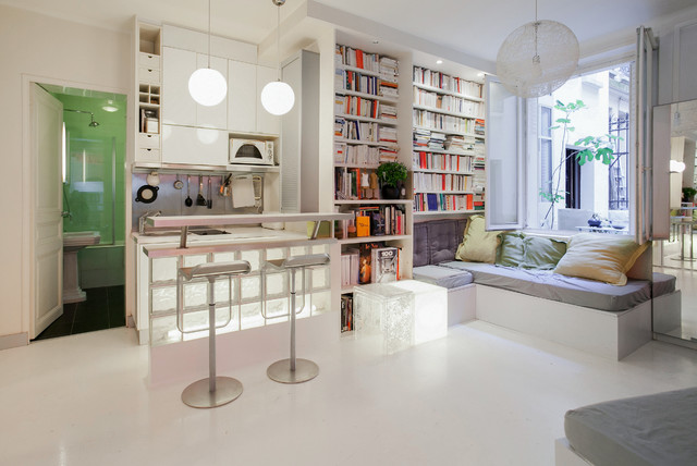 R&eacute;novation contemporary-vardagsrum