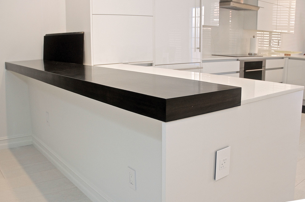 High Gloss Acrylic Kitchen featuring Dekton Countertop Modern Miami