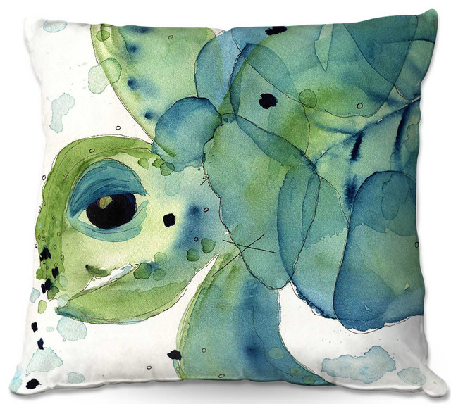 Sea Turtle Outdoor Pillow, 16"x16"
