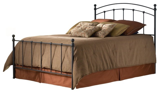 Twin Size Metal Bed Frame With Headboard And Footboard In Matte