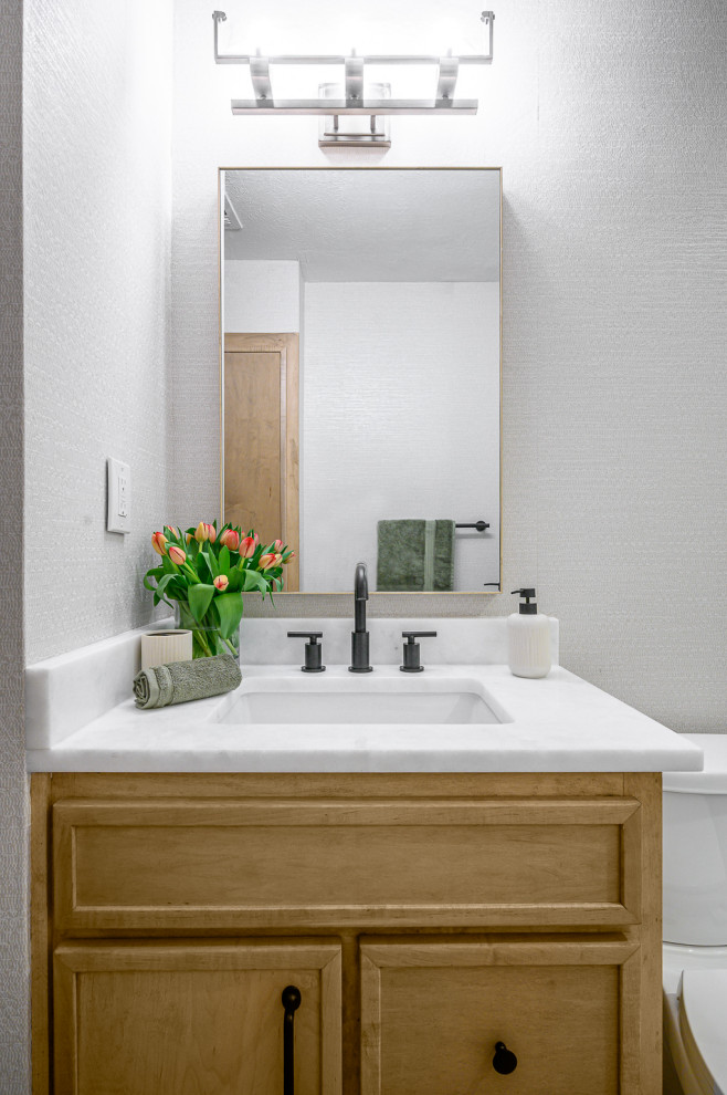 One Room Challenge Lyons Bathroom, Powder and Laundry Room Modern